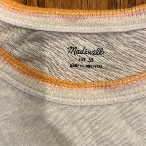 Madewell Whisper Cotton Ringer Retro Crewneck Soft Tee T-shirt - Picture 2 of 3